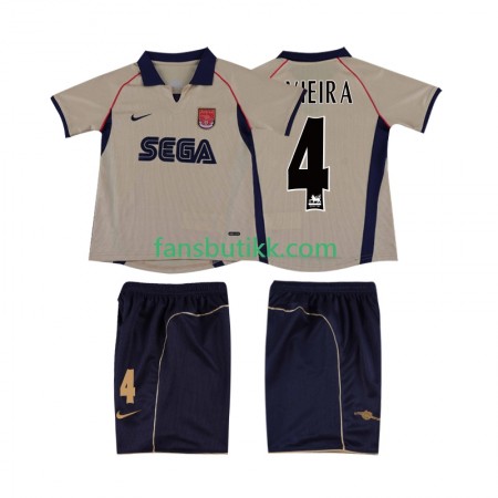Fotballdrakt Arsenal VIEIRA 4 2001 Barn Retro Bortetrøye 2002 Kortermet